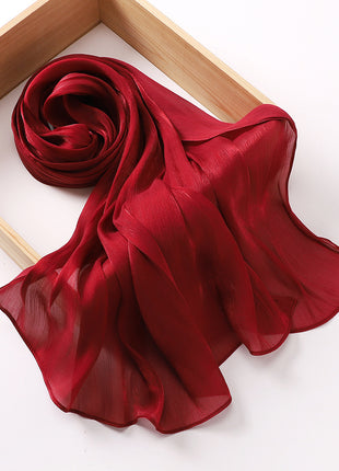 Breathable Cool Island Satin Smooth Silk Toe Scarf