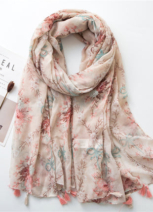 Japanese Style Artistic Cotton and Linen Scarf Bohemian Cashew