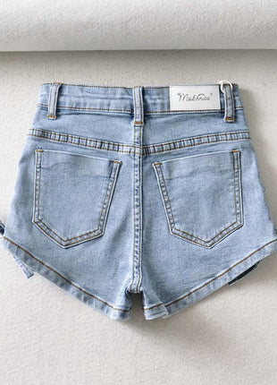 Fashionable And Personalized Bow Denim Shorts