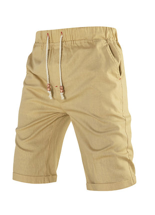 Summer Sports Casual Shorts Drawstring Zipper Pocket With Solid Color