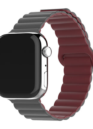 Two-color Silicone Magnetic Back Ring Buckle Band Applicable with Apple watch