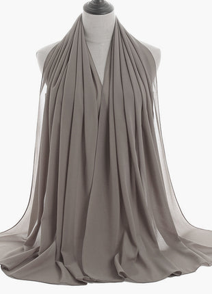 70x180 cm Monochrome Pearl Chiffon Hijab Scarf