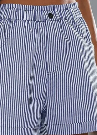 Fashion Ladies Non-stretch Stripe Shorts