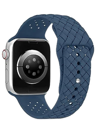 Woven Pattern Silicone Strap Applicable with Apple Smart Watch