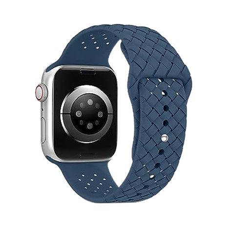 Woven Pattern Silicone Strap Applicable with Apple Smart Watch
