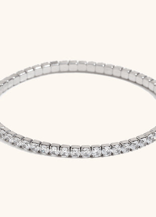 18K Gold-Plated Stainless-Steel Zircon Elastic Bracelet