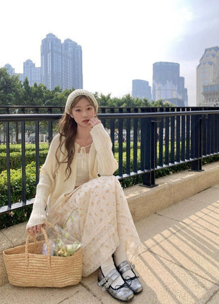 Sweet French Lace Edge A- Line Temperament Skirt