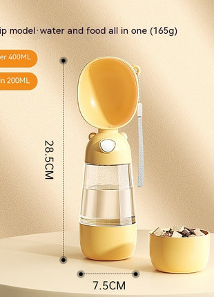 Portable Water Bottle and Food Container For Pets Feeder Bowl Outdoor