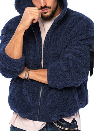 Men's Winter New Double-sided Bejirog Zipper with Hooded Casual Jacket