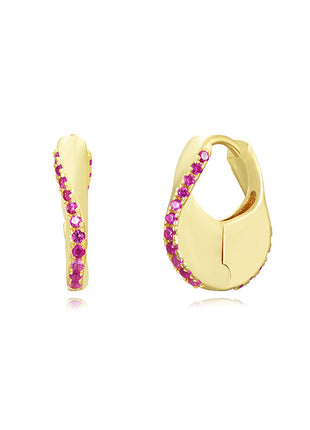 Sterling Silver Needle Street Fashion Geometry Pattern Round Rhinestone Earrings