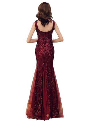 Fishtail Long Summer Sequins Sling Evening Dress Banquet