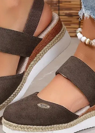 Wedge Hemp Rope Braided Closed Toe Sandal