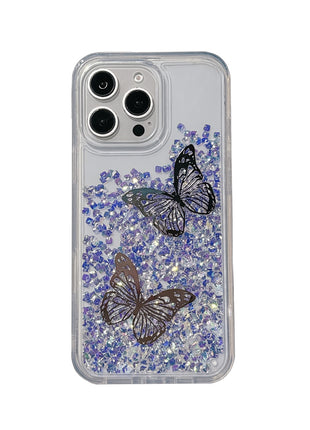 iPhone 13/14/15/16 Quicksand Butterfly Case