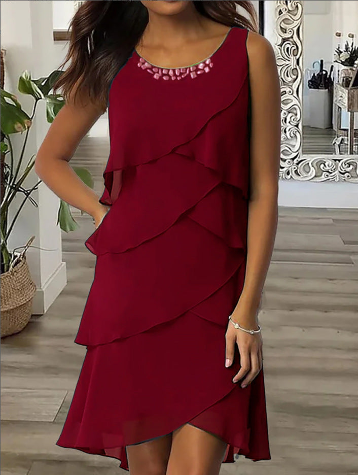New Mid-length Skirt Pullover Round Neck Dress