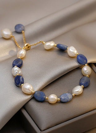 Blue Avent Freshwater Crystal Pearl Bracelet