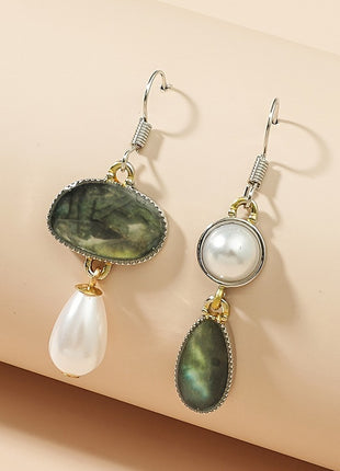 Vintage Earrings Women's Pearl Enamel