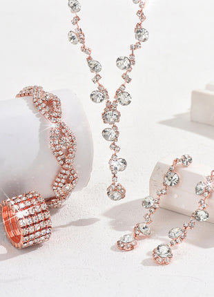 Crystal Necklace, Earrings, Bracelet & Ring Set