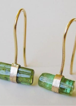 Simple Green Stone Earrings