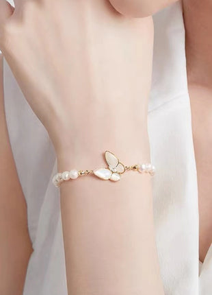 Freshwater Pearl Butterfly Bracelet