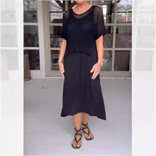 Ladies New Pure Knit Casual Solid Color Suit