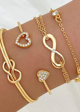Alloy Love Knot Bracelet Set of 4
