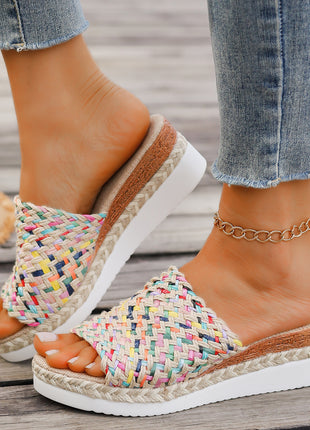 Thick-soled Fish Mouth Hemp Rope Mule