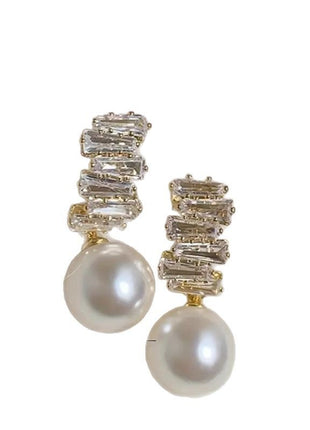 Zircon Pearl Vintage Earrings