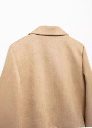 Simple Suede Leather Short Jacket