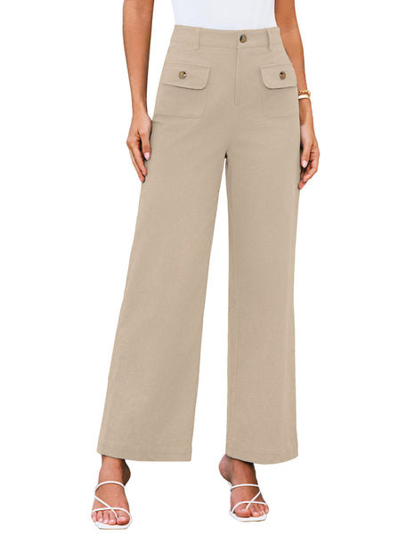 Business Casual Loose-fitting Trousers With Pockets