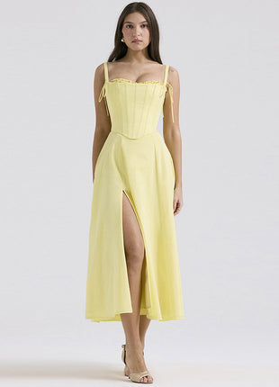 Temperament Split Sling Dress