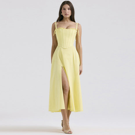 Temperament Split Sling Dress