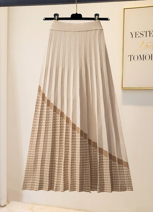 Wool High Waist Thickened Mid-length A- Line Skirt