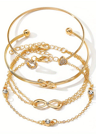 Alloy Love Knot Bracelet Set of 4