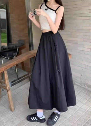 Casual Loose High Waist A- Line Skirt Free Size