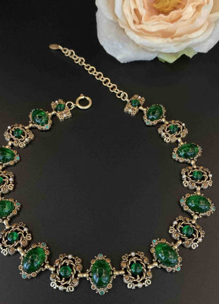 Glass Hollow Jewelled Necklace, Bracelet & Earring Combinations