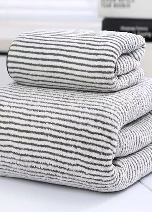 Thick Bamboo Charcoal Fiber Coral Fleece Towels Set
