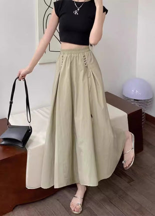 Casual Loose High Waist A- Line Skirt Free Size