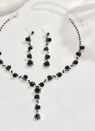 Artificial Crystal Necklace & Earrings Set