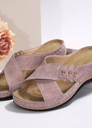 Round Head Leather Mule