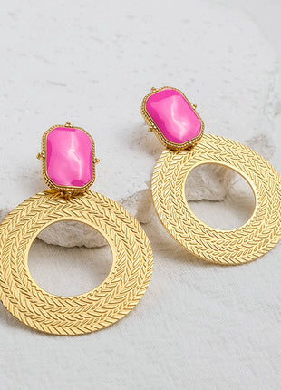 Temperament Wild Metal Circle Stainless Steel Eardrop