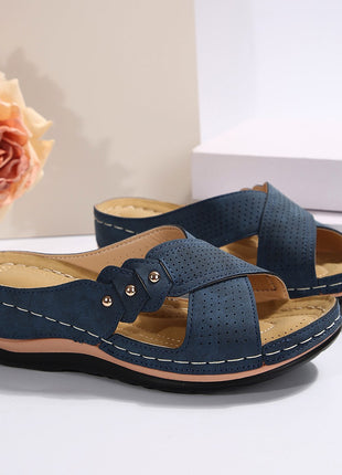 Round Head Leather Mule