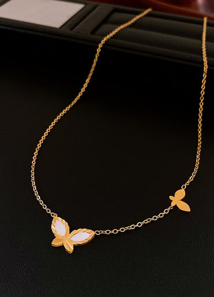 Fashion Butterfly Pendant Stainless Steel Necklace