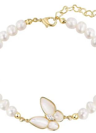 Freshwater Pearl Butterfly Bracelet