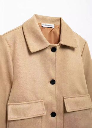 Simple Suede Leather Short Jacket