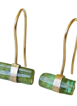 Simple Green Stone Earrings