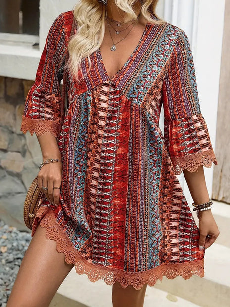V-neck Casual Loose Dress