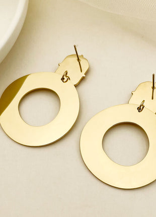 Temperament Wild Metal Circle Stainless Steel Eardrop