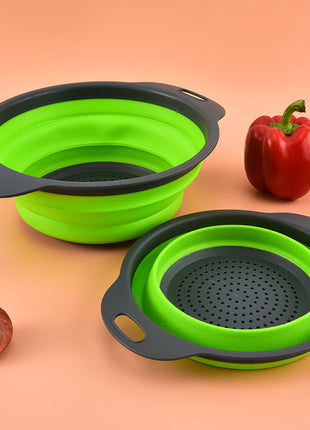 Folding Kitchen Multi-Functional Drain Basket Set of 2