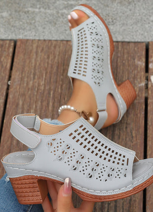Open Toe Hollow Peep Toe Heels