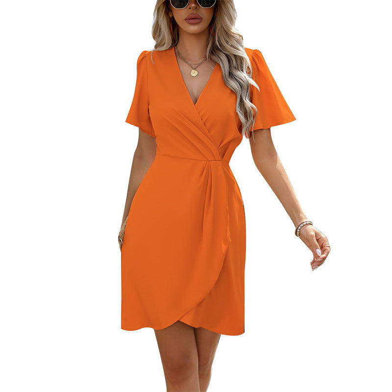 Elegant One-step Skirt Short Sleeve Dress